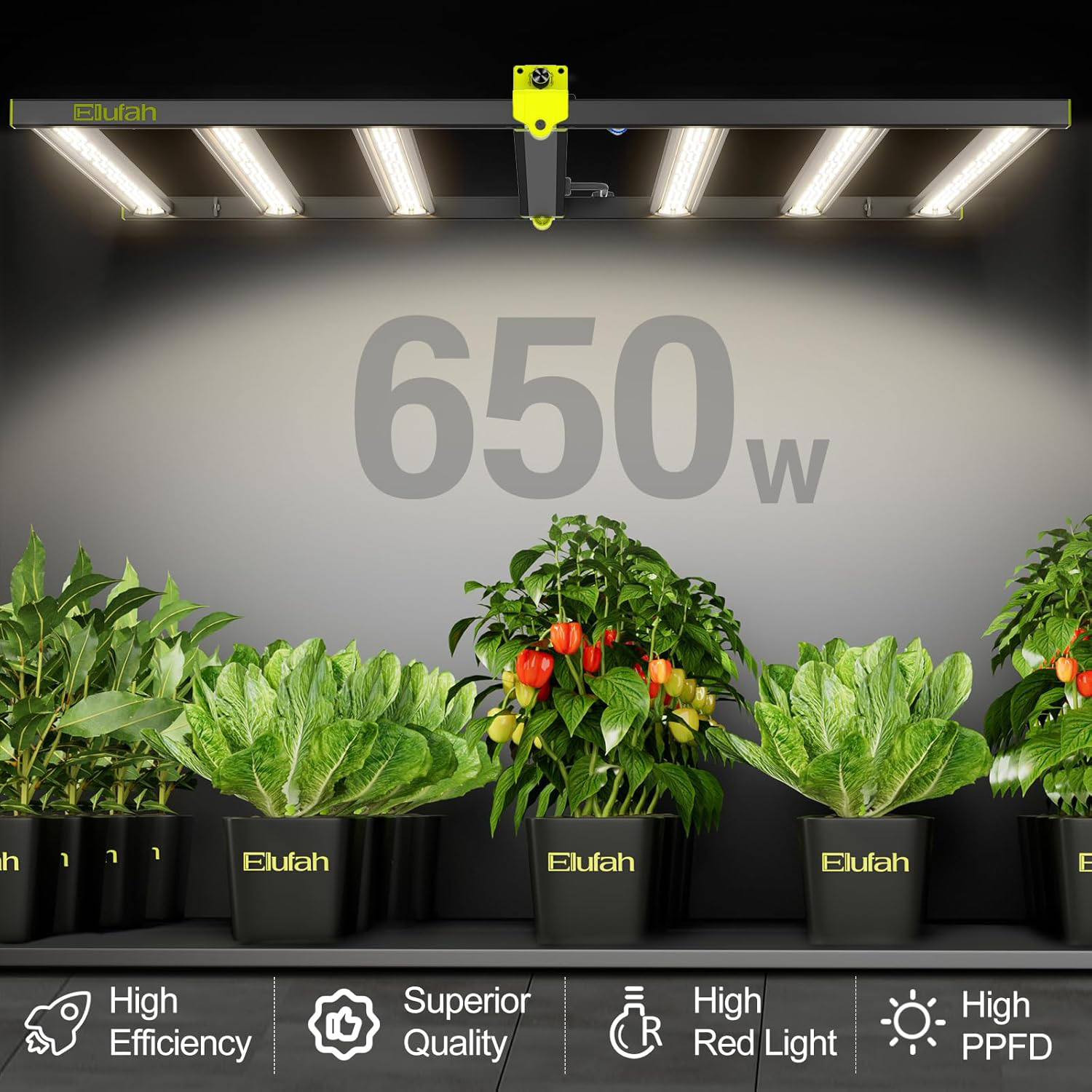 energy efficient plant grow lights NHI6500 4x4 Commercial Residential LED Grow Lights – Elufah