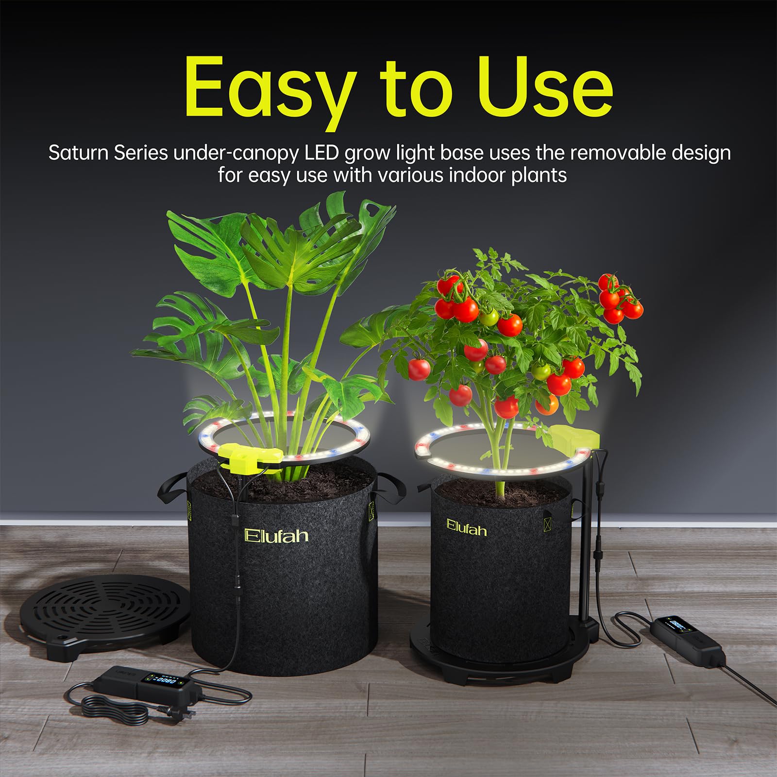 plant grow light empyrion Saturn240 Under Canopy LED Grow Light 1 Ring Light with 24W Adapter fo – Elufah